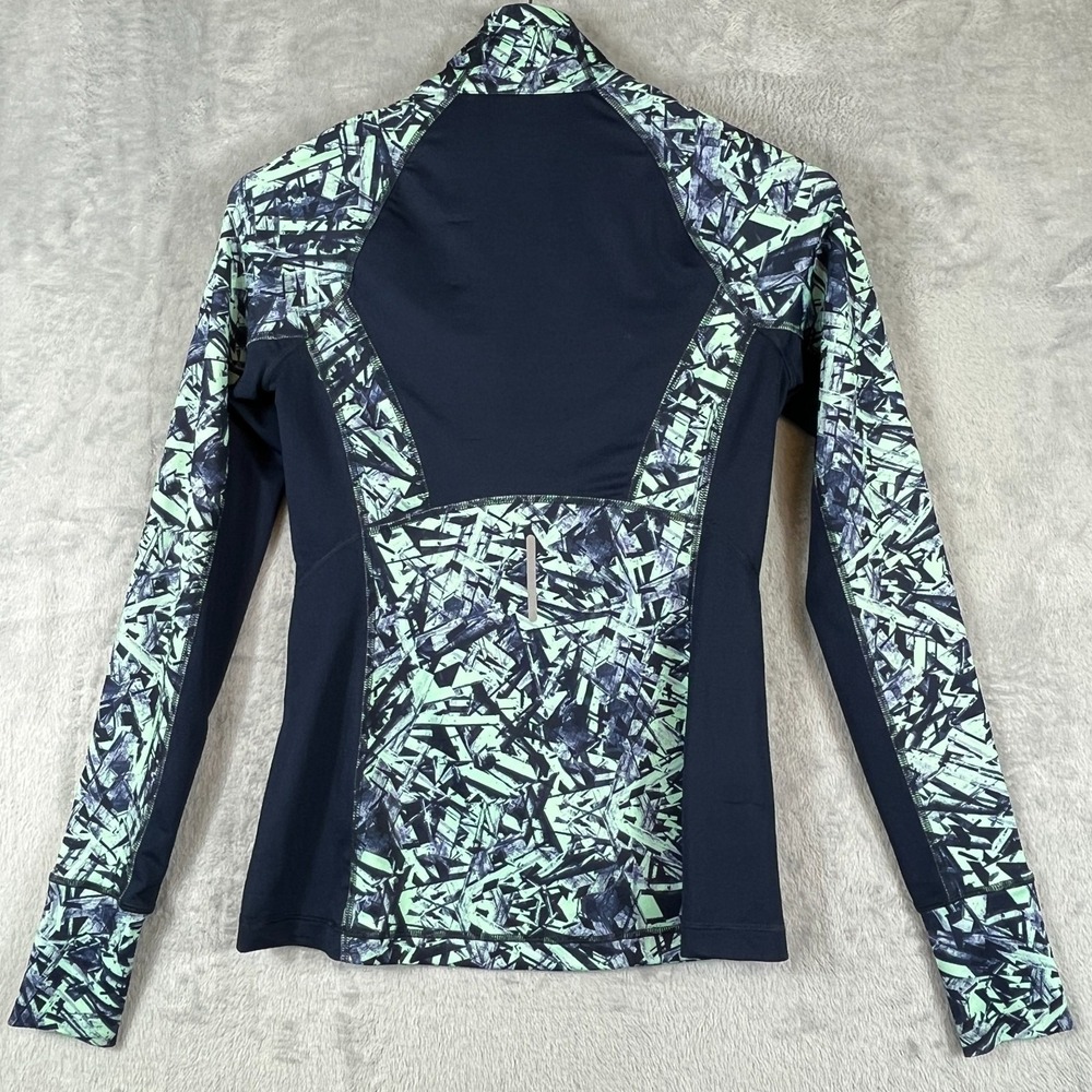 Tek Gear Womens XS DryTek 1/4 Zip Athletic Pullover Navy Mint Running Training - Picture 6 of 7